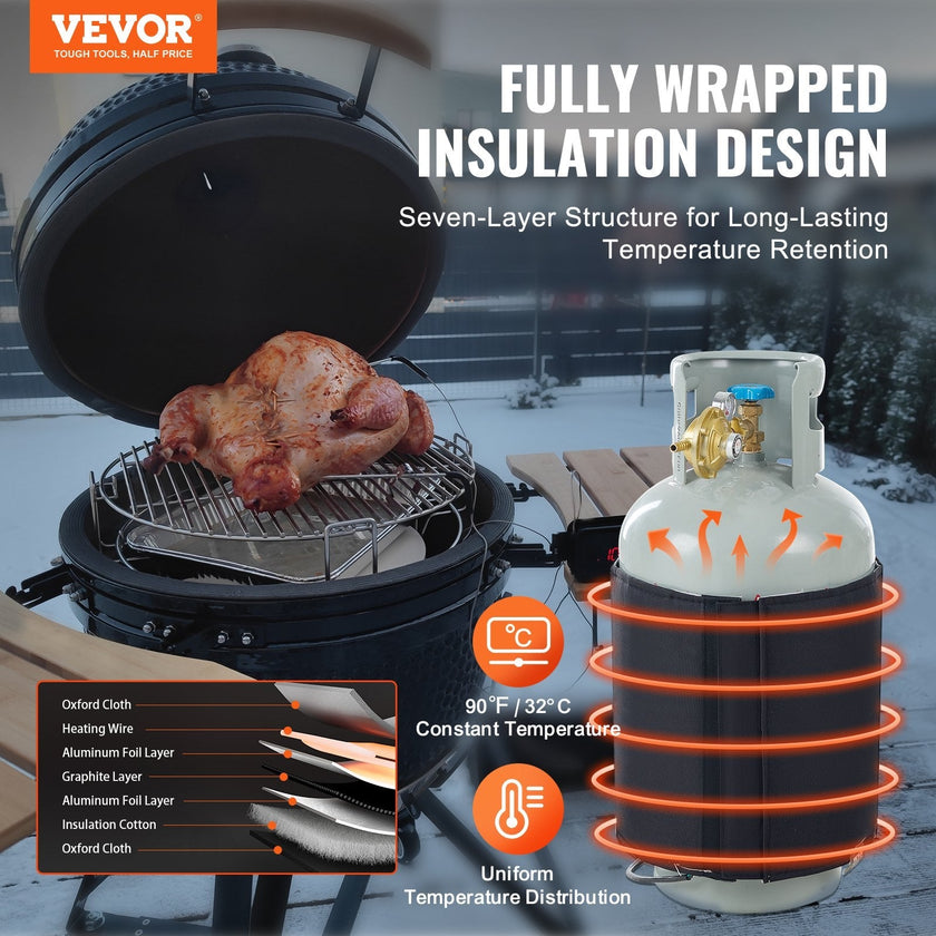 VEVOR Insulated Band Style Gas Cylinder Warmer for40 lbs Gas Tanks 120W 90 ?