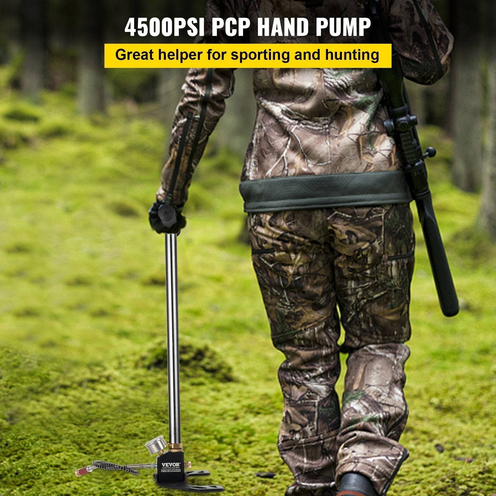 VEVOR Airgun PCP Pump 4500PSI High Pressure Hand Pump 3 Stage Pump Chamber PCP Air Pump