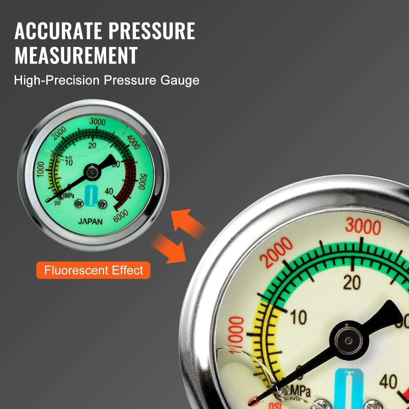 VEVOR High Pressure Hand Pump 3 Stage Airgun PCP Pump 4500PSI Stirrup Pump Air Rifle Filling Stirrup Pump(30MPA)