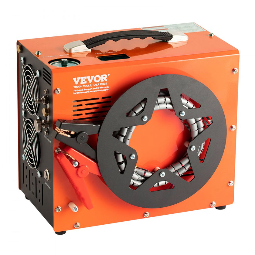 VEVOR PCP Air Compressor, 4500PSI/30Mpa Portable PCP Compressor with Built-in Power Converter, Auto-Stop | DC12V/AC120V | Oil & Water-Free Compressor Pump