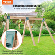 VEVOR A-Frame Middle Swing Set Brackets, Heavy Duty Carbon Steel Swing Set Hardware with Mounting Hardware, DIY Swing Set Bracket Swing Set Kit for 4x4 Legs & 4x6 Beam, Green (3 Pcs)