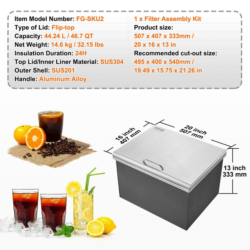 VEVOR Drop in Ice Chest, 20