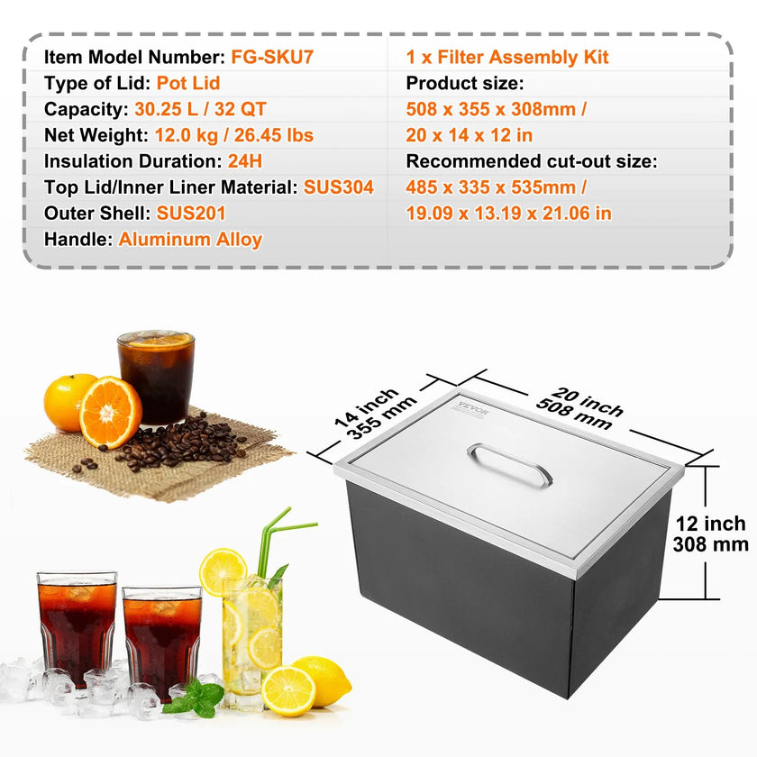 VEVOR Drop in Ice Chest, 20