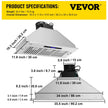 VEVOR Built-in Range Hood Insert Vent Hood 900CFM 36in Touch & Remote Control