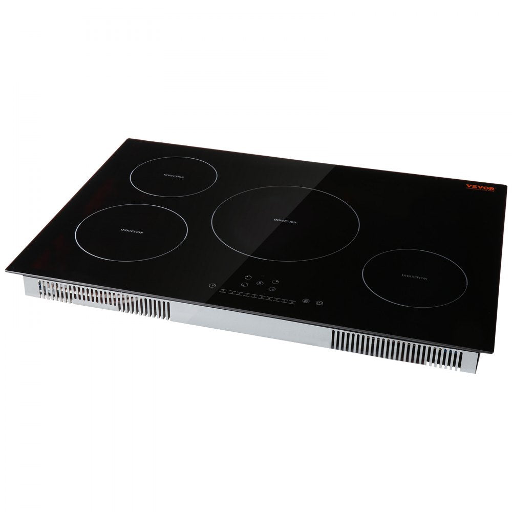 VEVOR Electric Cooktop, 4 Burners, 30'' Induction Stove Top, Built-in Magnetic Cooktop 7500W, 9 Heating Level Multifunctional Burner, LED Touch Screen w/ Child Lock & Over-Temperature Protection