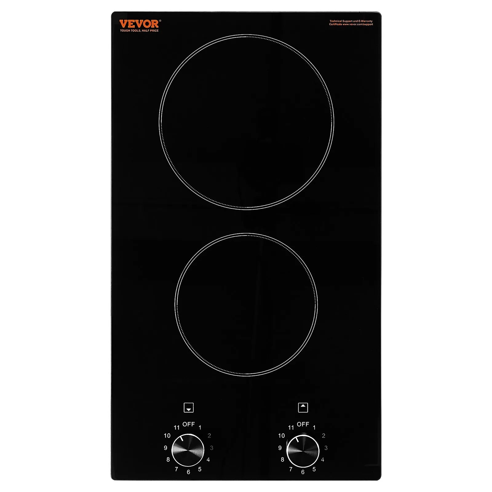 VEVOR Built-in Electric Cooktop Radiant Ceramic Cooktop 2 Burners 20.1x11.6 inch