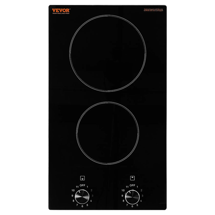 VEVOR Built-in Electric Cooktop Radiant Ceramic Cooktop 2 Burners 20.1x11.6 inch