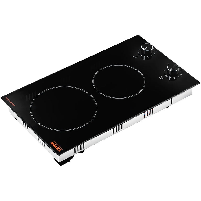 VEVOR Built-in Electric Cooktop Radiant Ceramic Cooktop 2 Burners 20.1x11.6 inch