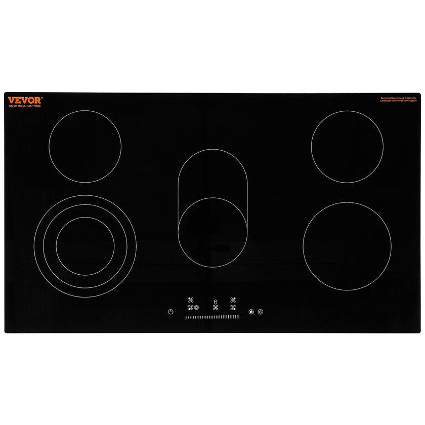 VEVOR Built-in Electric Cooktop Radiant Ceramic Cooktop 5 Burners 35.4x20.5 inch