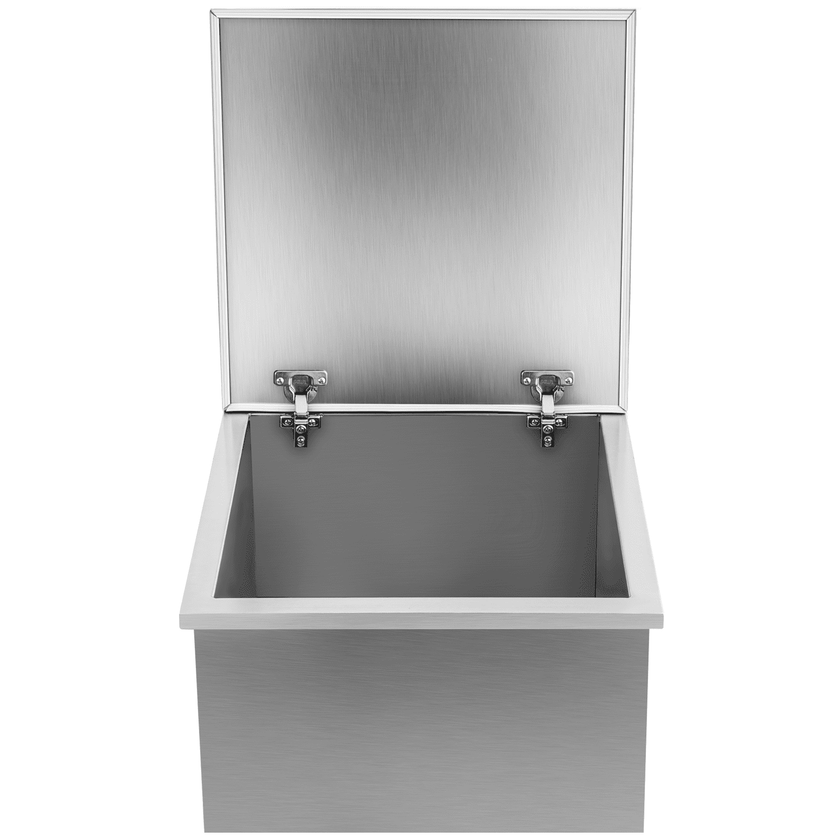VEVOR Drop in Ice Bin Chest 20x18 inch Drop in Cooler Stainless Steel Outdoor Drop in Ice Chest with Cover Bar Ice Bin 45.4 qt Drop in Wine Drops Drain-pipe and Drain Plug Included for Cold Wine Beer