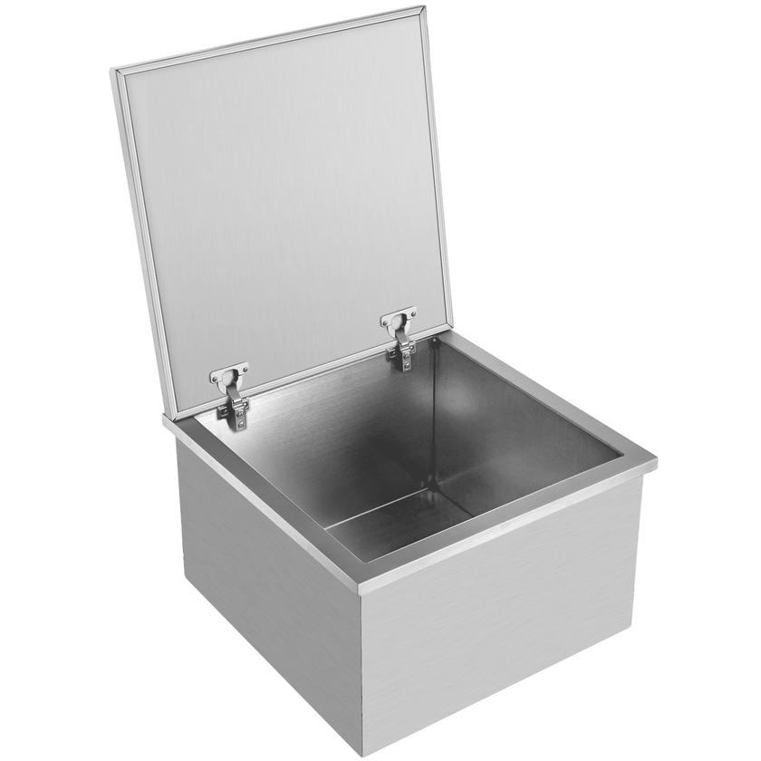 VEVOR Drop in Ice Bin Chest 20x20 inch Drop in Cooler Stainless Steel Outdoor Drop in Ice Chest with Cover Bar Ice Bin 40.9 qt Drop in Wine Drops Drain-Pipe and Drain Plug Included for Cold Wine Beer