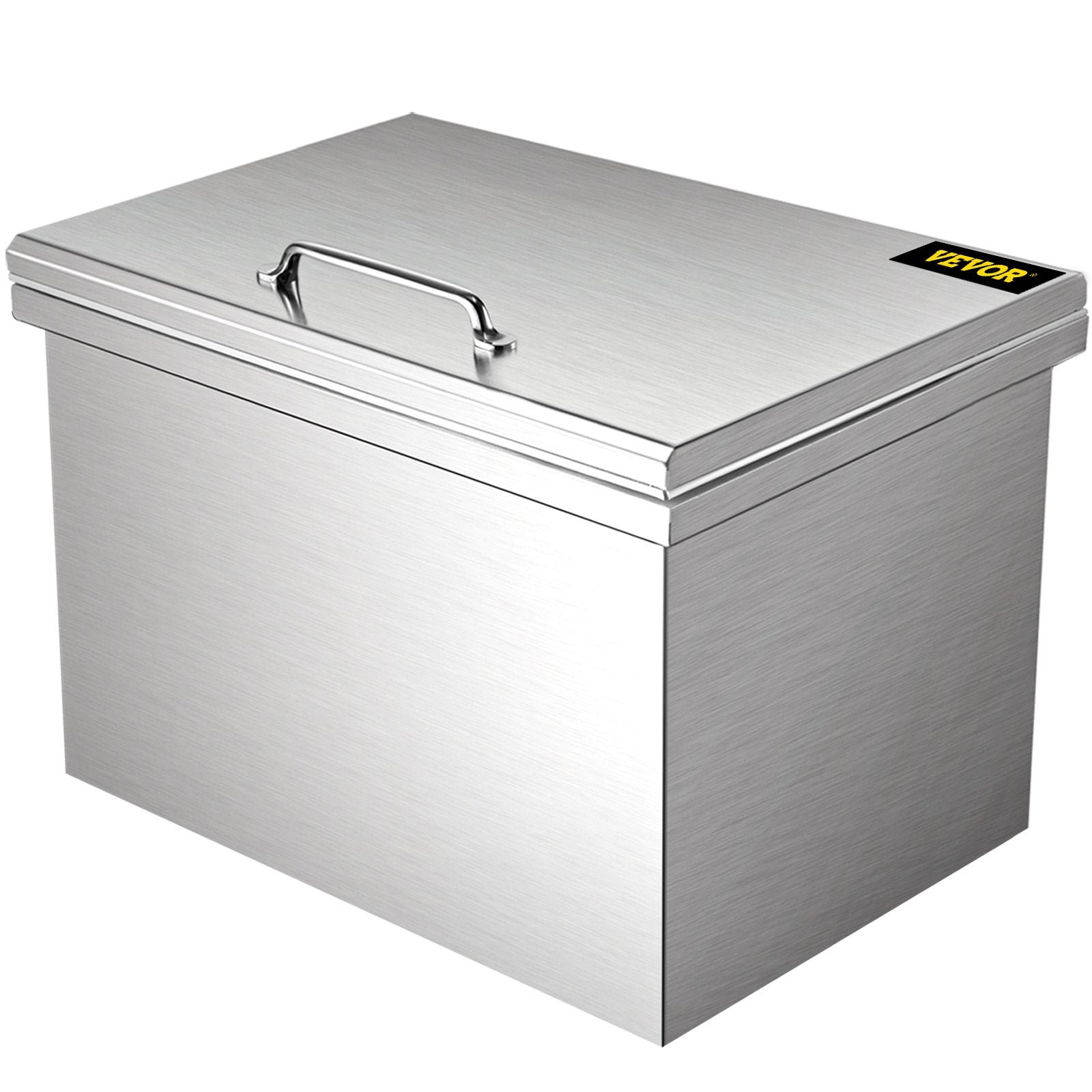 VEVOR Drop in Ice Bin Chest 28x14 inch Drop in Cooler Stainless Steel Outdoor Drop in Ice Chest with Cover Bar Ice Bin 65.4 qt Drop in Wine Drops Drain-Pipe and Drain Plug Included for Cold Wine Beer
