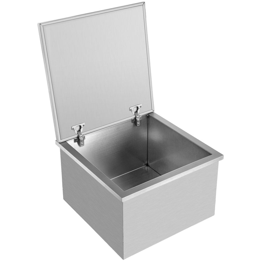 VEVOR Drop in Ice Bin Chest 28x18 inch Drop in Cooler Stainless Steel Outdoor Drop in Ice Chest with Cover Bar Ice Bin 87.2 qt Drop in Wine Drops Drain-Pipe and Drain Plug Included for Cold Wine Beer