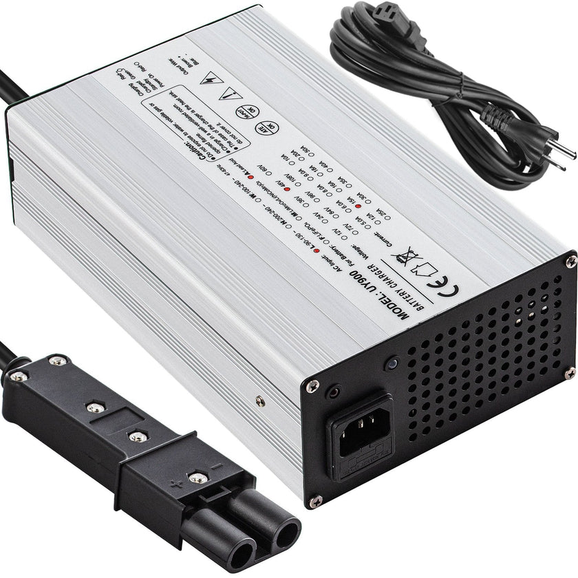 VEVOR Golf Cart Battery Charger 36V Club Car Charger 18A Golf Cart Electric Charger Splayed Plug / LED Club Car Battery Charger Aluminum Shell Power Wise Golf Cart Battery Charger for Ez Go Yamaha