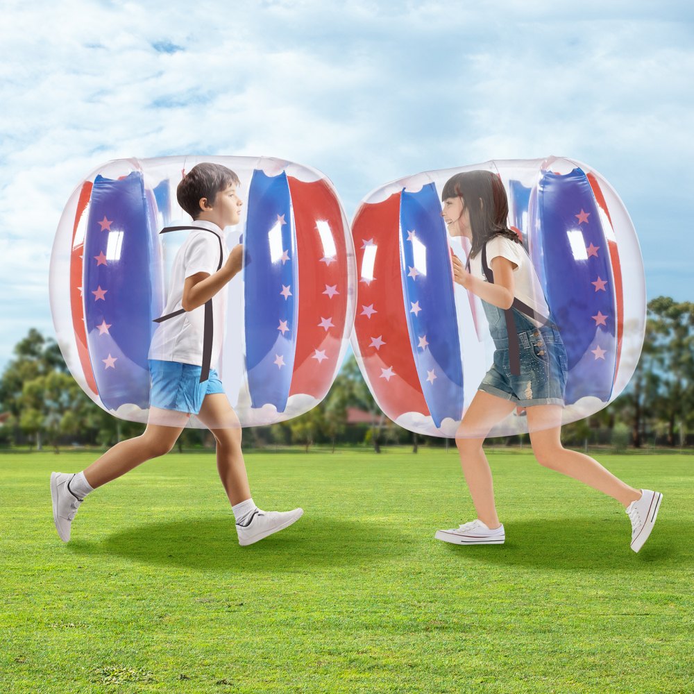 VEVOR Inflatable Bumper Balls 2-Pack, 4FT/1.2M Body Sumo Zorb Balls for Kids & Teens, Durable PVC Human Hamster Bubble Balls for Outdoor Team Gaming Play, Bumper Bopper Toys for Playground, Yard, Park