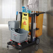VEVOR Cleaning Cart, 3-Shelf Commercial Janitorial Cart, 200 lbs Capacity Plastic Housekeeping Cart, with 25 Gallon PVC Bag, 47