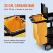 VEVOR Cleaning Cart, 3-Shelf Commerical Janitorial Cart, 200 lbs Capacity Plastic Housekeeping Cart, with 25 Gallon PVC Bag and Cover, 47