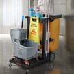 VEVOR Cleaning Cart, 3-Shelf Commerical Janitorial Cart, 200 lbs Capacity Plastic Housekeeping Cart, with 25 Gallon PVC Bag and Cover, 47