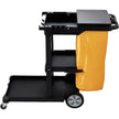 VEVOR Cleaning Cart, 3-Shelf Commerical Janitorial Cart, 200 lbs Capacity Plastic Housekeeping Cart, with 25 Gallon PVC Bag and Cover, 47
