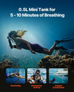 VEVOR 0.5L Scuba Tank 98.43 ft Diving Depth Lung Tank with Pump for Exploration