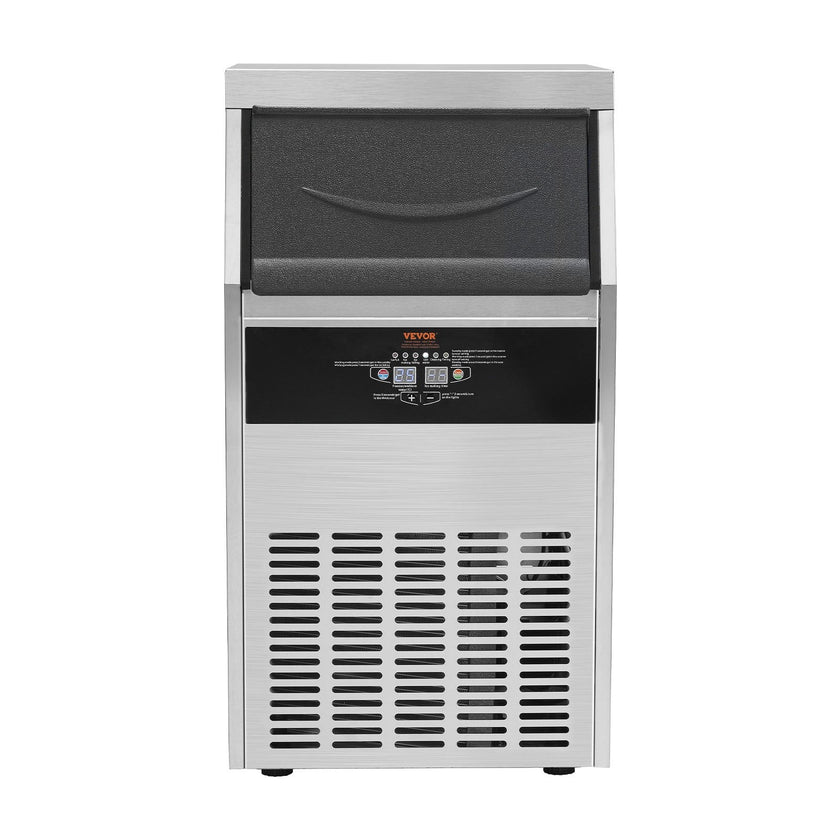 VEVOR Commercial Ice Maker, 150lbs/24H, Ice Maker Machine, 70 Ice Cubes in 12-15 Minutes, Freestanding Cabinet Ice Maker with 33lbs Storage Capacity LED Digital Display, for Bar Home Office Restaurant