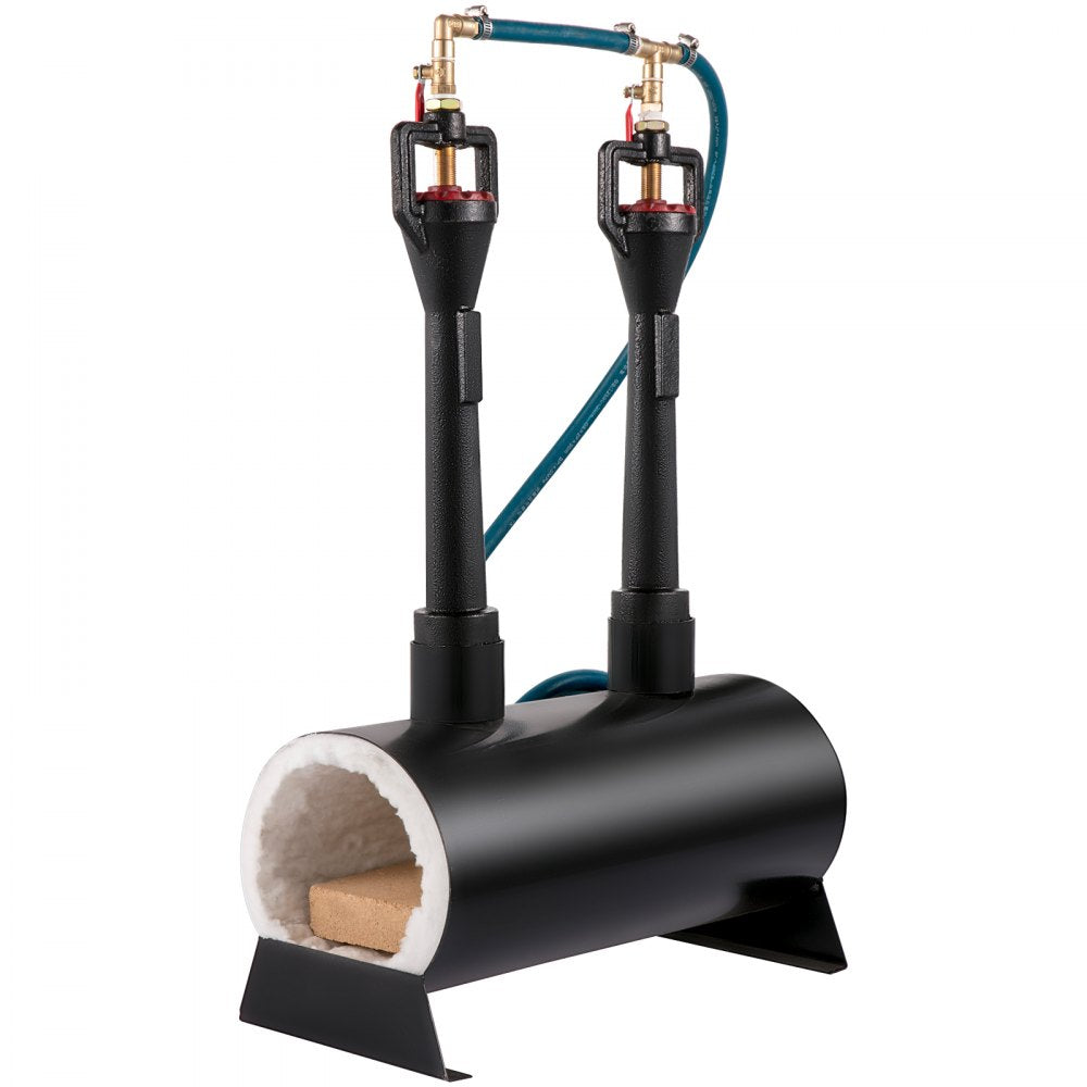 VEVOR Propane Knife Forge, Blacksmithing Forge with Dual Burners, Portable Propane Forge with an Open Structure, Large Capacity Farrier Forge, Square Propane Burner Forge for Knife and Tool Making
