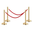 VEVOR 4 Pcs Gold Stanchion Post 2 Red Velvet Ropes Sand Injection Hollow Base