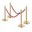 VEVOR 4 Pcs Gold Stanchion Post 2 Red Velvet Ropes Sand Injection Hollow Base