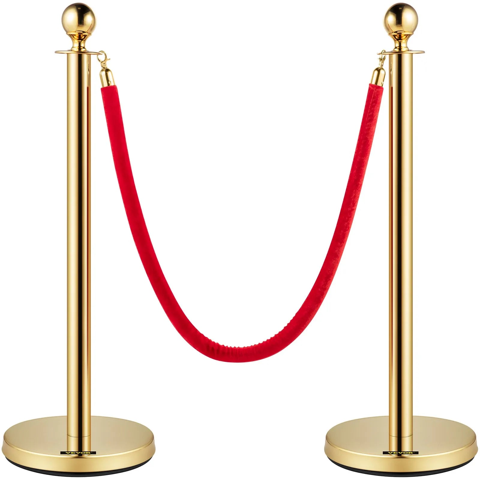VEVOR Crowd Control Stanchion Posts Silver Post Crowd Control Queue Line 6-Pack