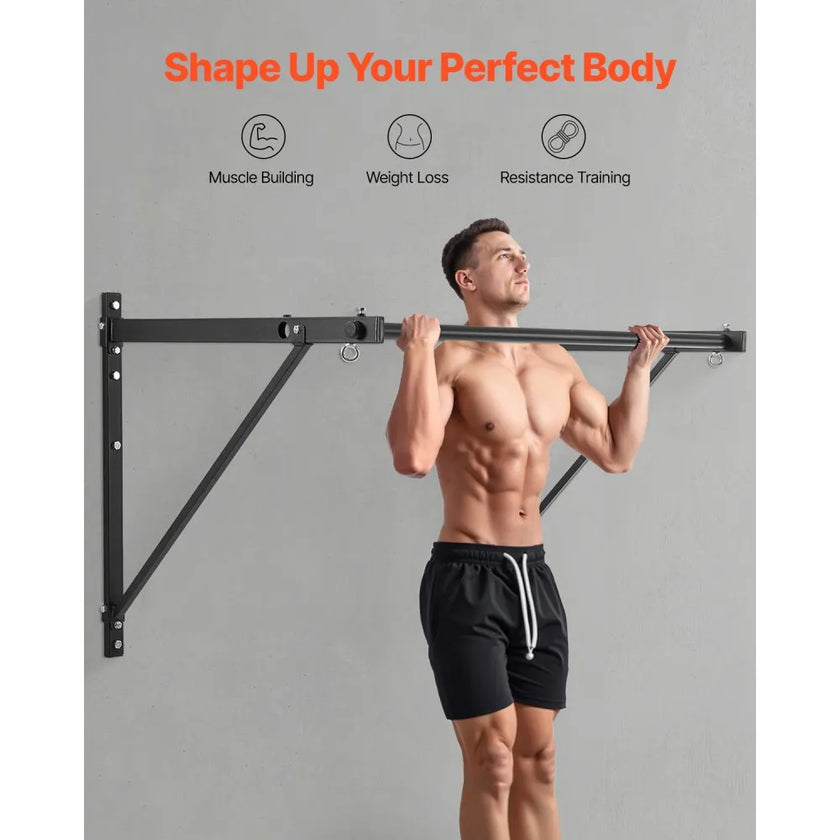 VEVOR Pull Up Bar Wall Mounted Heavy Duty Chin Up Bars Home Gym Adjustable Depth