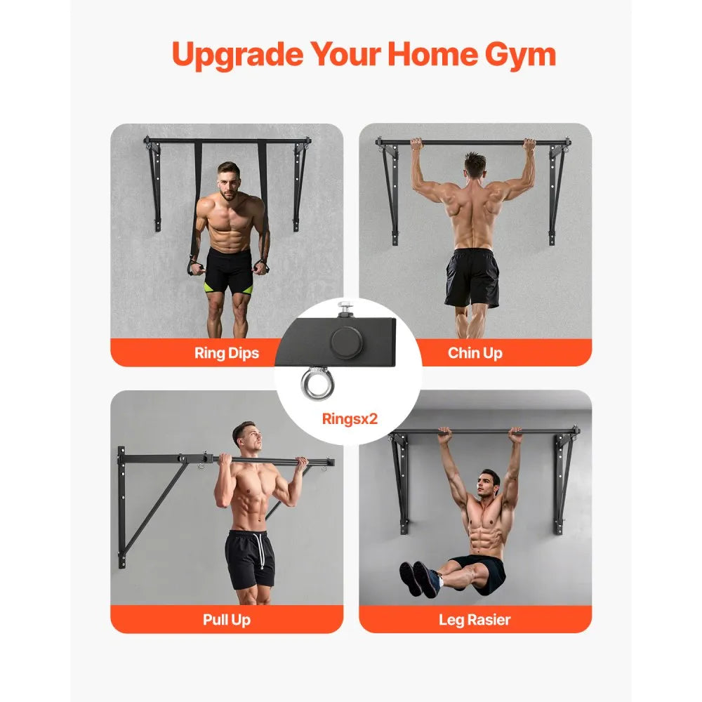 VEVOR Pull Up Bar Wall Mounted Heavy Duty Chin Up Bars Home Gym Adjustable Depth