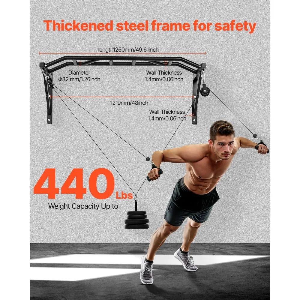 VEVOR Pull Up Bar Multi-Grip Wall Mounted Chin Up Bars Heavy Duty Home Gym