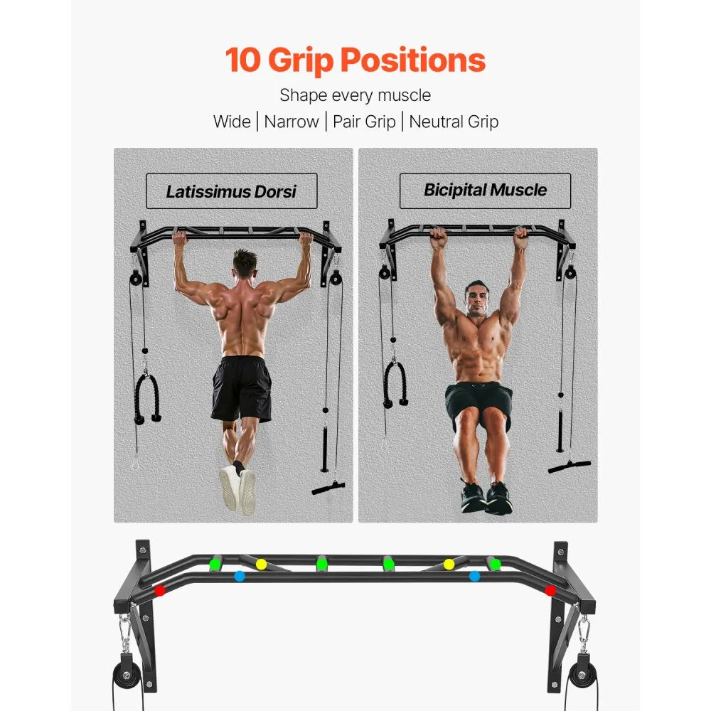 VEVOR Pull Up Bar Multi-Grip Wall Mounted Chin Up Bars Heavy Duty Home Gym