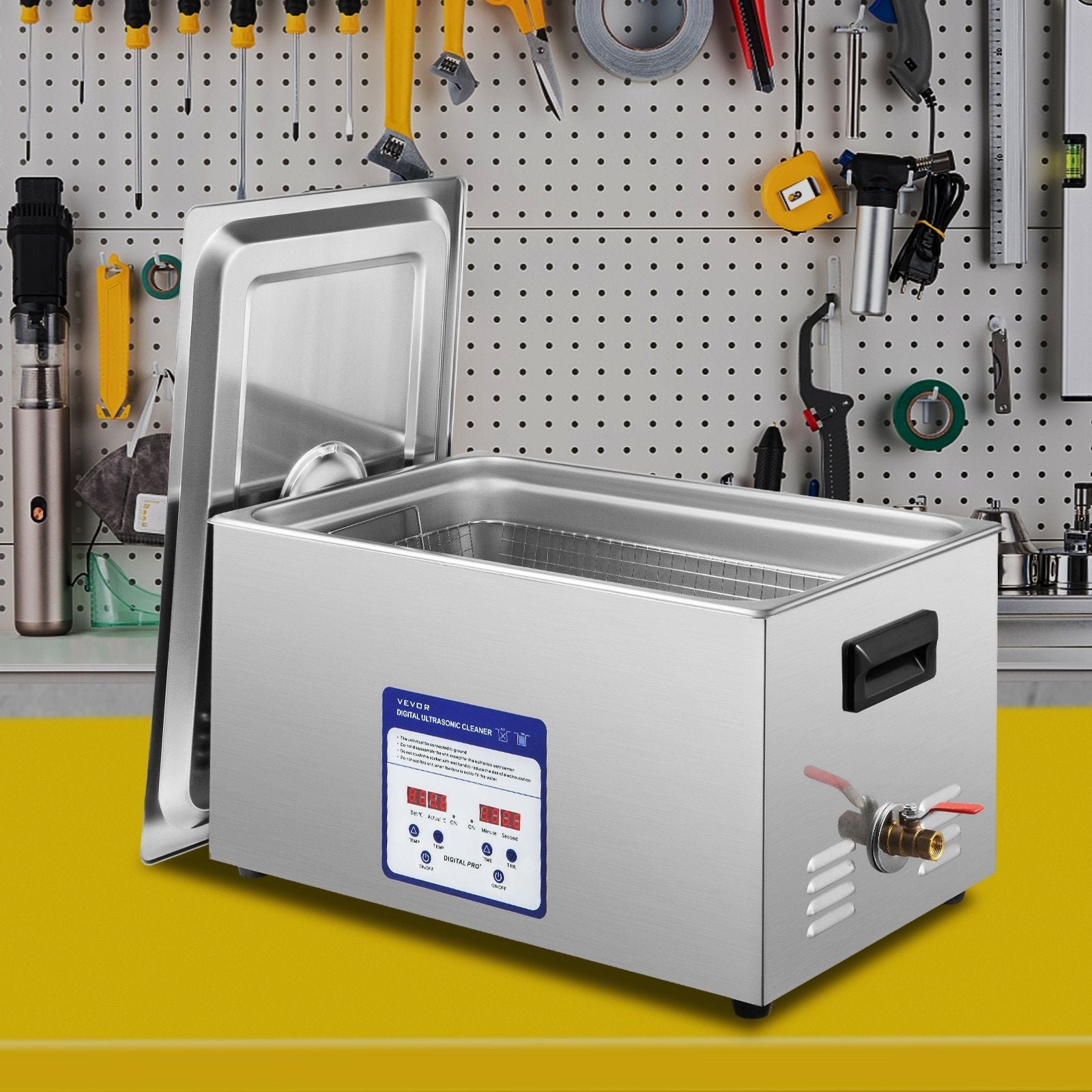 VEVOR Digital Ultrasonic Cleaner 30L Ultrasonic Cleaning Machine 40kHz Sonic Cleaner Machine 316 & 304 Stainless Steel Ultrasonic Cleaner Machine with Heater & Timer for Cleaning Jewelry Glasses Watch
