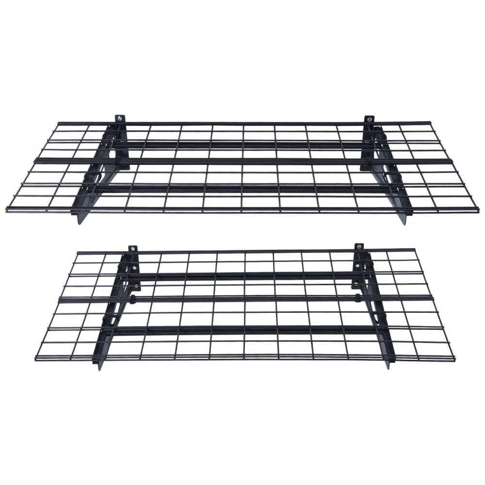 VEVOR Garage Storage Shelving, 2 Pack, 4 x 2 ft Heavy Duty Garage Shelves Wall Mounted, 500 lbs Load Capacity(Total) Garage Storage Rack Floating Shelves, Suitable for Shop, Shed, Garage Storage