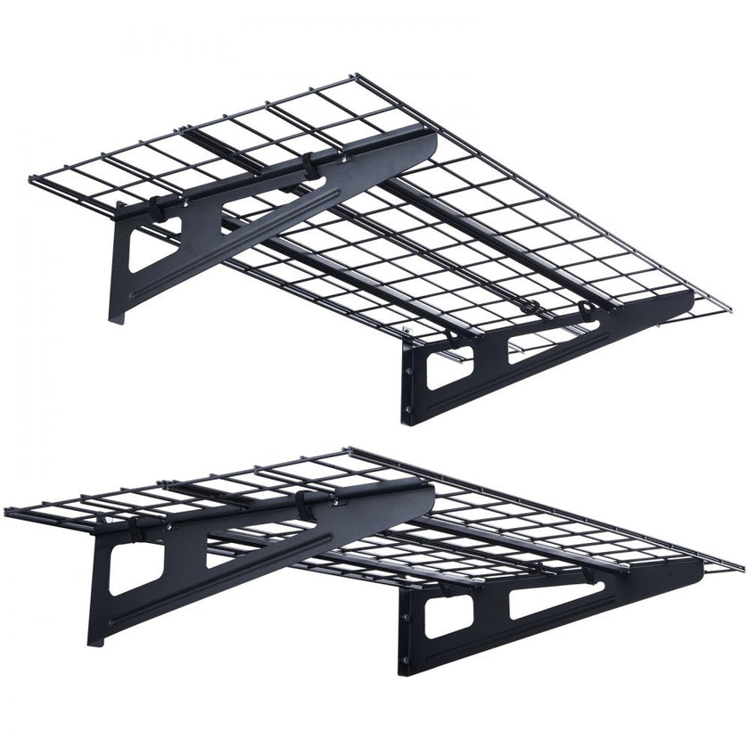 VEVOR Garage Storage Shelving, 2 Pack, 4 x 2 ft Heavy Duty Garage Shelves Wall Mounted, 500 lbs Load Capacity(Total) Garage Storage Rack Floating Shelves, Suitable for Shop, Shed, Garage Storage