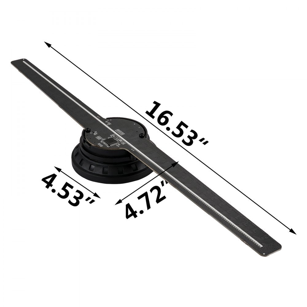 VEVOR 3D Holographic Fan 16.5Inch Hologram Fan with 224 Led Beads Holographic Projector Fan 450x224 Resolution Holographic LED Fan Display Wi-Fi Control for Business,Store,Shop,Holiday Events Display