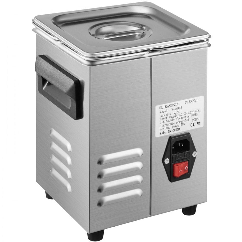 VEVOR Digital Ultrasonic Cleaner 2L Ultrasonic Cleaning Machine 40kHz Sonic Cleaner Machine 316 & 304 Stainless Steel Ultrasonic Cleaner Machine with Heater & Timer for Cleaning Jewelry Glasses Watch