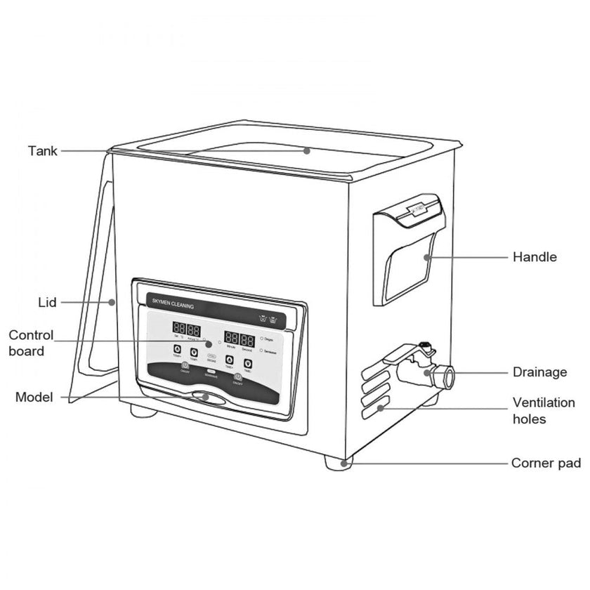 VEVOR Ultrasonic Cleaner 3.2L Semiwave Function 120W/60W Ultrasonic Power 100W Heating Power Upgraded Ultrasonic Cleaner for Jewelry Watch Glasses Small Parts