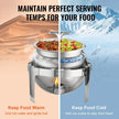 VEVOR Roll Top Chafing Dish Buffet Set, 6 Qt 2 Pack, Stainless Steel Chafer with 2 Full Size Pans, Round Catering Warmer Server with Lid Water Pan Stand Fuel Holder, for at Least 5 People Each