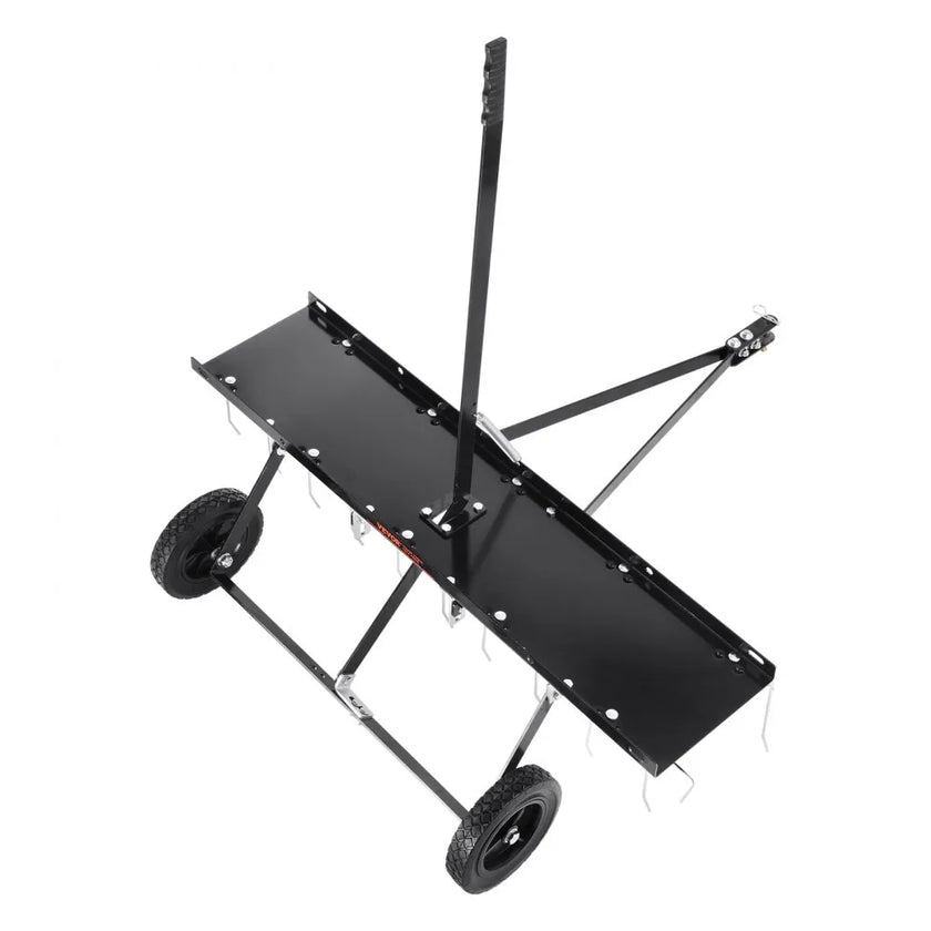 VEVOR Tow Behind Dethatcher, 40-inch Tow Dethatcher with 20 Spring Steel Tines, Lawn Dethatcher Rake for ATV or Mower, Tow Behind Lawn Rake with Lift Handle for Garden Farm Grass