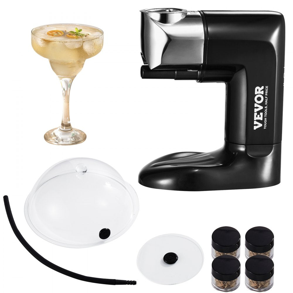 VEVOR Smoking Gun Kit, Old Fashioned Wood Smoke Infuser, Cocktail Smoker with Four Flavors of Wood Chips and Accessories, Cold Smoke for Foods and Drinks, Bourbon Whiskey Gifts for Father/Husband/Men