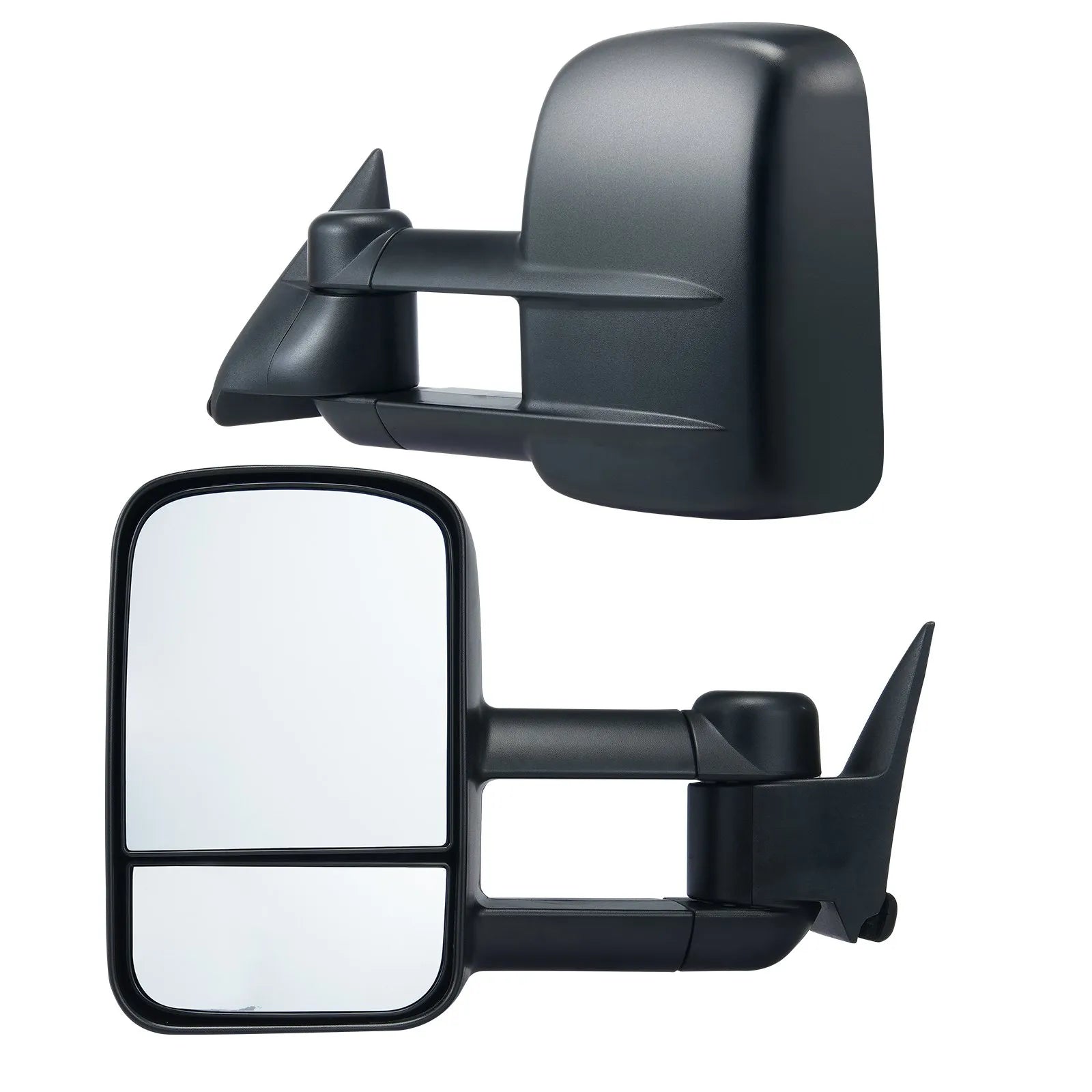 VEVOR Towing Mirrors, Left & Right Pair Set for Chevrolet Silverado (1988-1998)/GMC, Tow Mirror with Plane and Convex Glass, Manual Controlling Telescoping Folding, and Four-Way Adjustment, Black