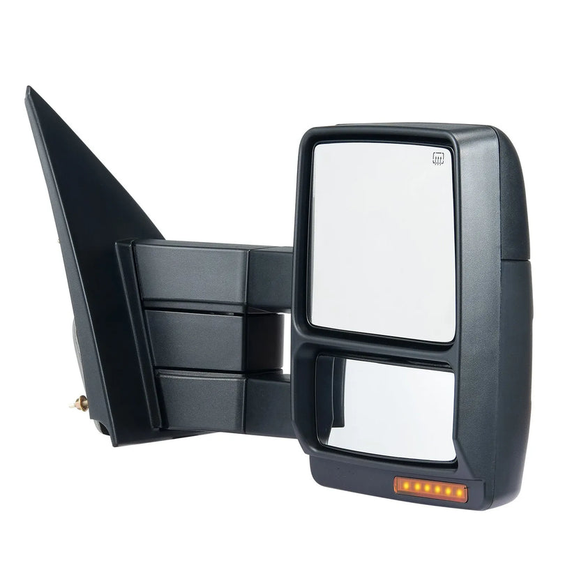 VEVOR Towing Mirrors, Left & Right Pair Set for 2004-2014 Ford F150, Power Heated with Signal Light & Puddle Light, Plane & Convex Glass, Manual Controlling Telescoping Folding, Heating Defrost, Black