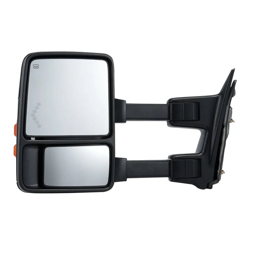 VEVOR Towing Mirrors, Left & Right Pair Set for 1999-2007 Ford F250 F350 F450 F550, Power Heated with Signal Light, Plane & Convex Glass, Manual Controlling Telescoping Folding, Heating Defrost, Black