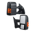 VEVOR Towing Mirrors, Left & Right Pair Set for 1999-2007 Ford F250 F350 F450 F550, Power Heated with Signal Light, Plane & Convex Glass, Manual Controlling Telescoping Folding, Heating Defrost, Black