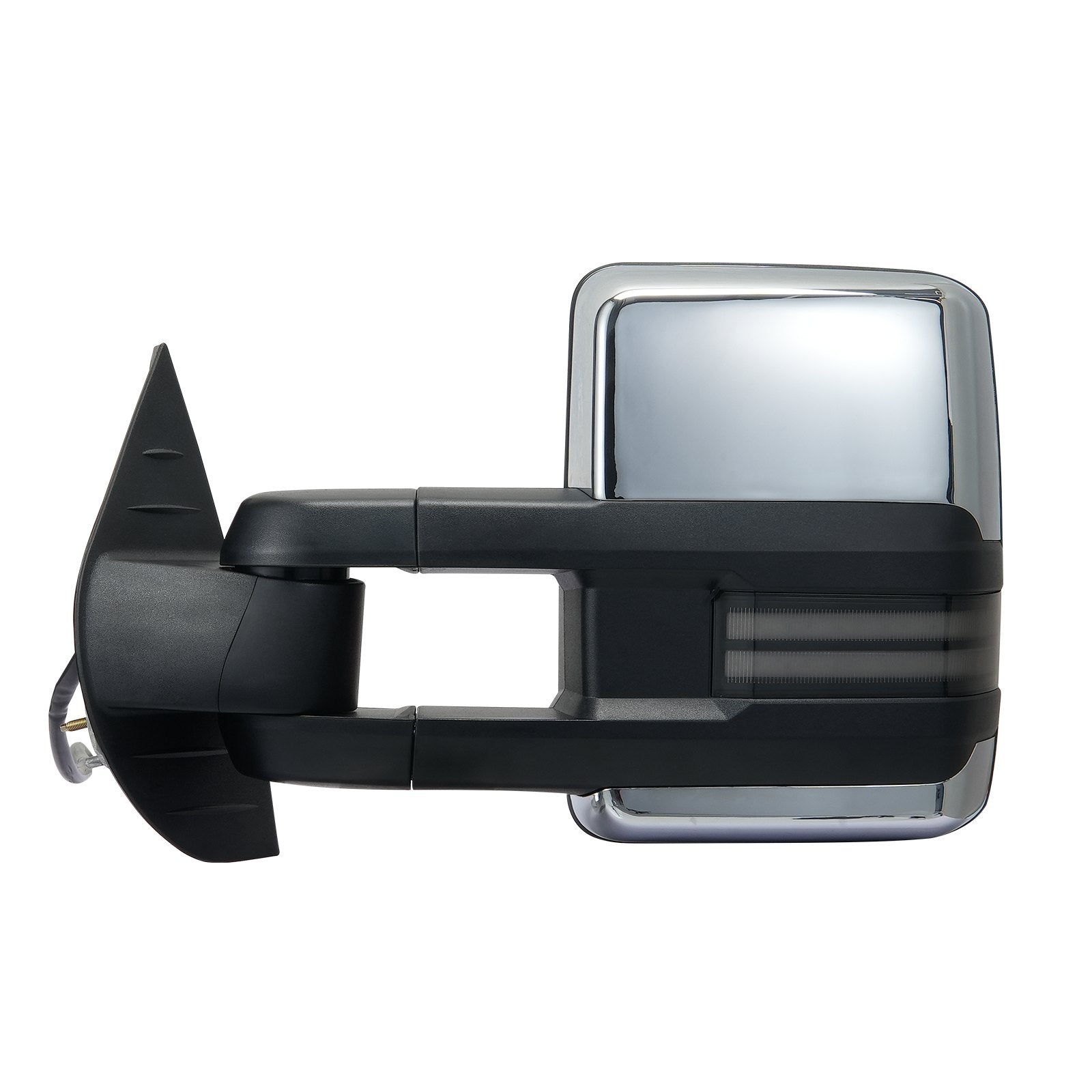 VEVOR Towing Mirrors, Left & Right Pair Set for Chevrolet Silverado (2007-2014)/GMC/Cadillac, Power Heated Tow Mirror with Signal Light, Manual Controlling Telescoping Folding, Heating Defrost, Silver