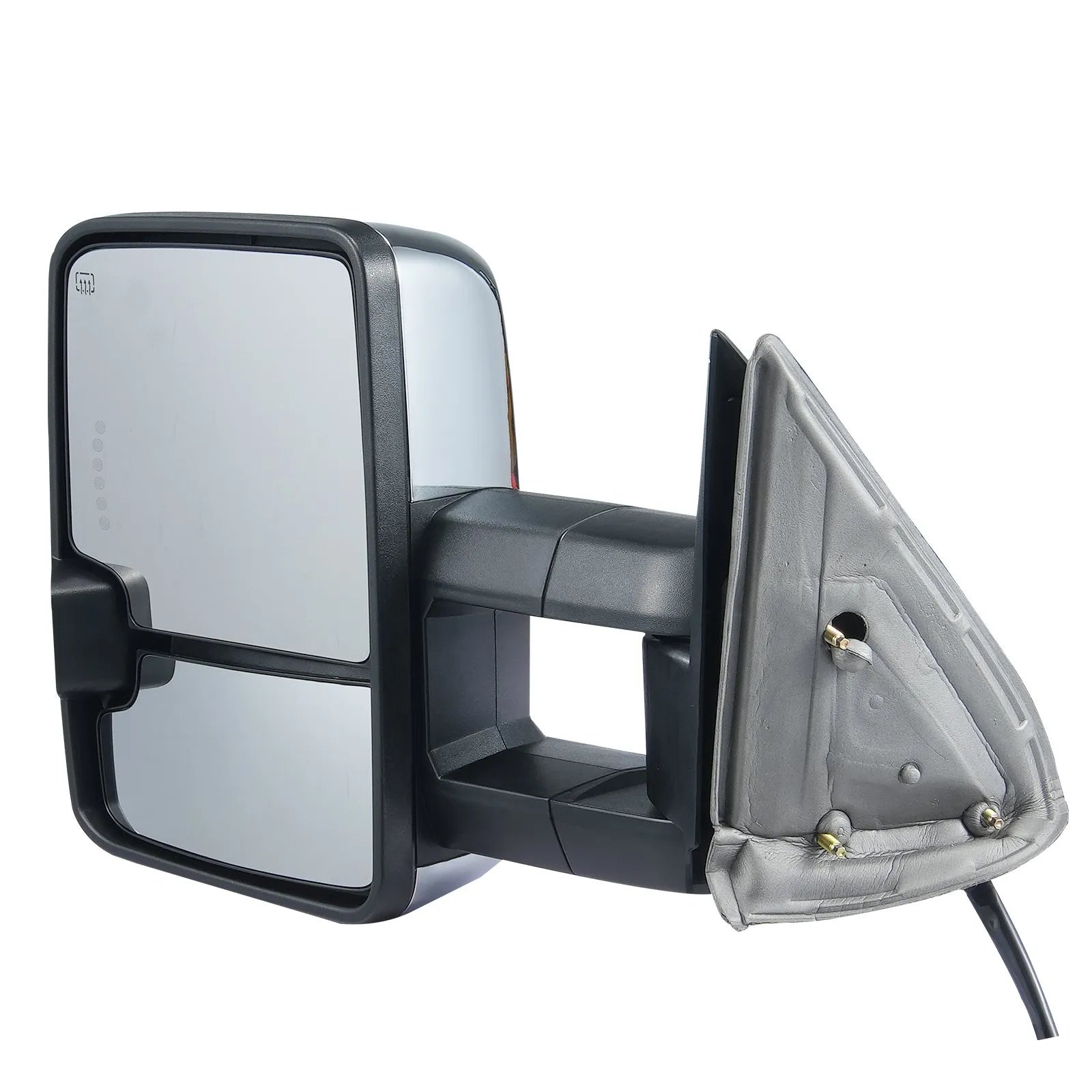 VEVOR Towing Mirrors, Left & Right Pair Set for Chevrolet Silverado (2003-2007)/GMC/Cadillac, Power Heated Tow Mirror with Signal Light, Manual Controlling Telescoping Folding, Heating Defrost, Silver