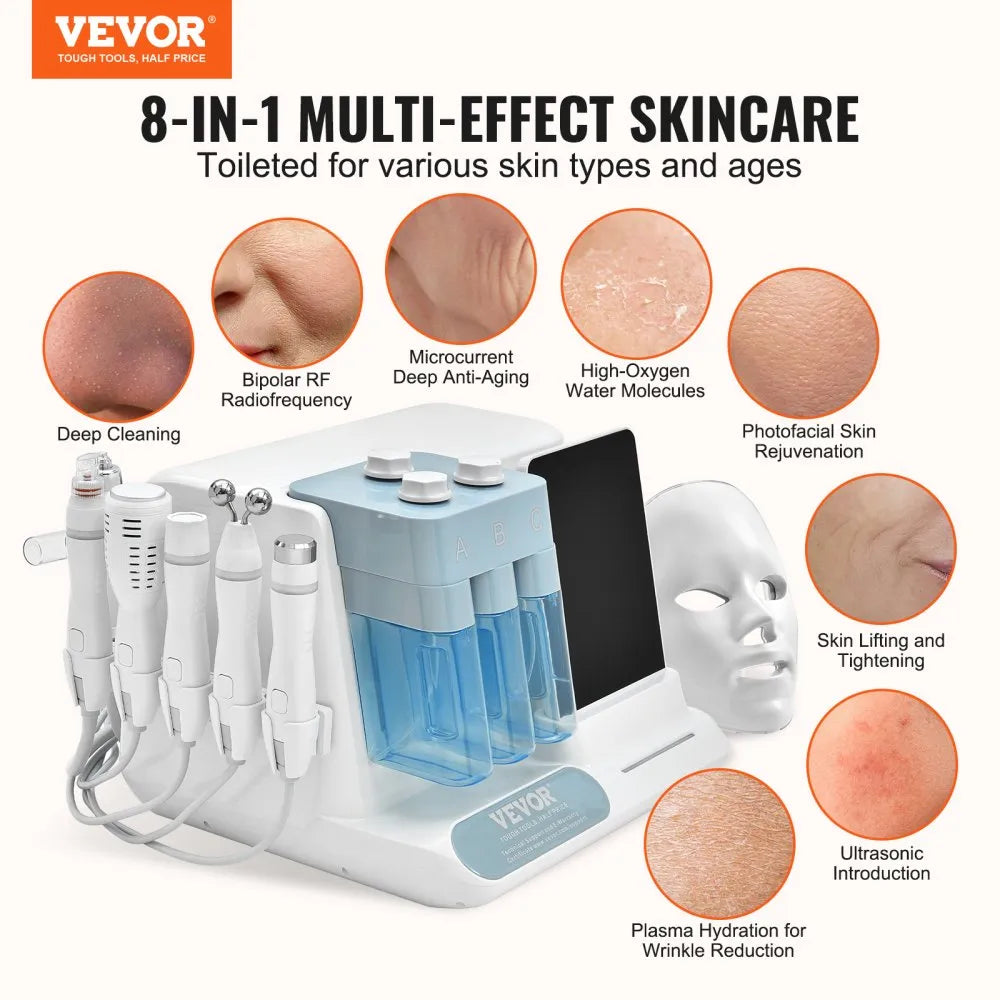 8-in-1 Hydrogen Oxygen Facial Machine – Professional Hydro Facial System (Model N7)