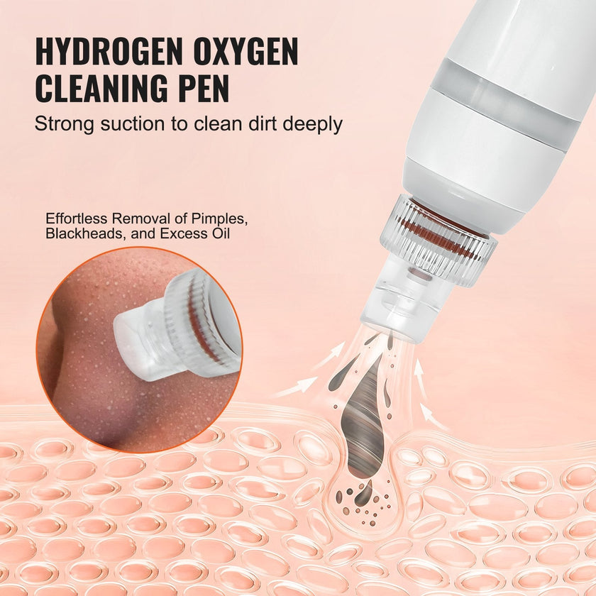 VEVOR 8 in 1 Hydrogen Oxygen Facial Machine, Professional Hydrafacial Machine for Spa, Hydro Facial Cleansing Rejuvenation Machine with 8 in LCD Screen, Microcurrent Probe, Bipolar RF Radiofrequency